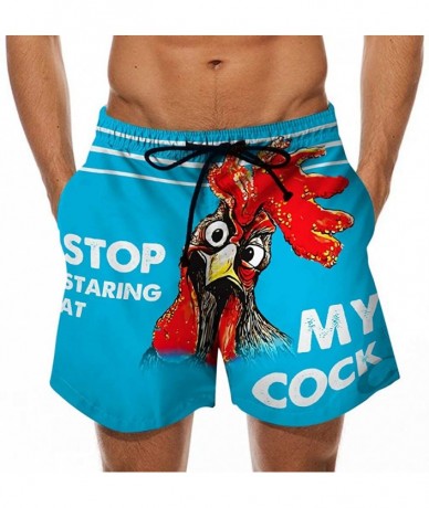 Board Shorts Men Drawstring Summer Beach Shorts- Cock Print Shorts Trouser Pants Swim Trunks Shorts - Stop Staring at My Cock...