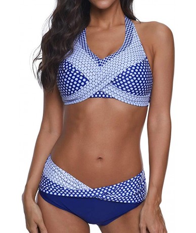 Sets Womens Swimsuits Bikini- Women Wrap Bikini Set Push Up High Waisted 2 Piece Swimsuits - Y05-blue - CB19DANA786 $29.19