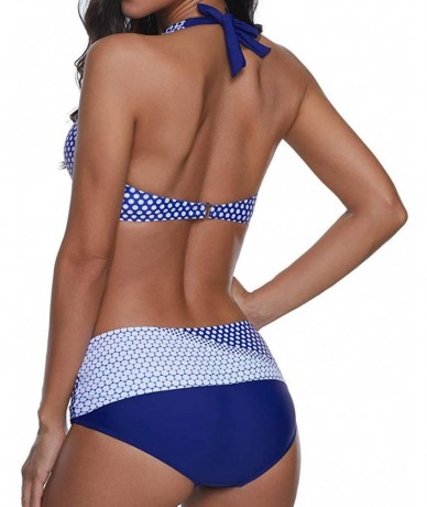 Sets Womens Swimsuits Bikini- Women Wrap Bikini Set Push Up High Waisted 2 Piece Swimsuits - Y05-blue - CB19DANA786 $29.19