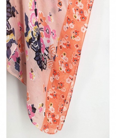 Cover-Ups Women's Beach Cover up Swimsuit Kimono Cardigan with Bohemian Floral Print - Aw Peach Floral - C418LZI09WU $42.51