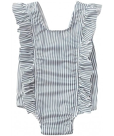 Sets Newborn Baby Girl Floral Swimsuit Ruffles Bathing Suit Bikini Striped Swimwear for Baby Girls Beach Wear - Gray - CR195Y...