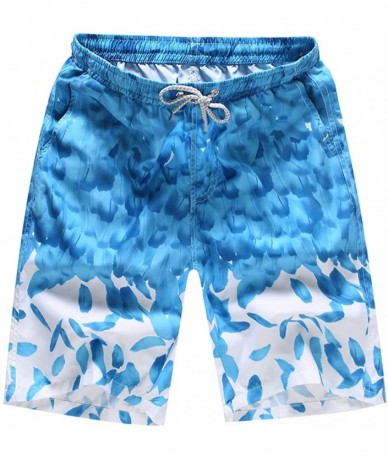 Trunks Surf Men's Swim Trunks Volley Board Shorts Quick Dry Stretch - Sky Blue - C318S28TSNK $21.16