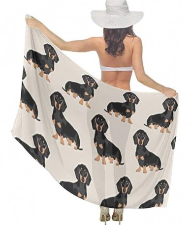 Cover-Ups Women Chiffon Sarong Beach Bikini Cover Up Wedding Party Shawls Wraps - Doxie Dachshund Weiner Dog Pet Dogs - CL190...