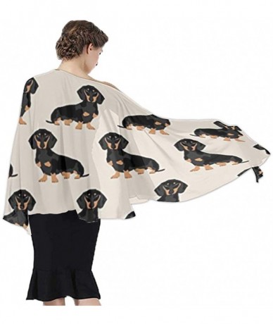 Cover-Ups Women Chiffon Sarong Beach Bikini Cover Up Wedding Party Shawls Wraps - Doxie Dachshund Weiner Dog Pet Dogs - CL190...