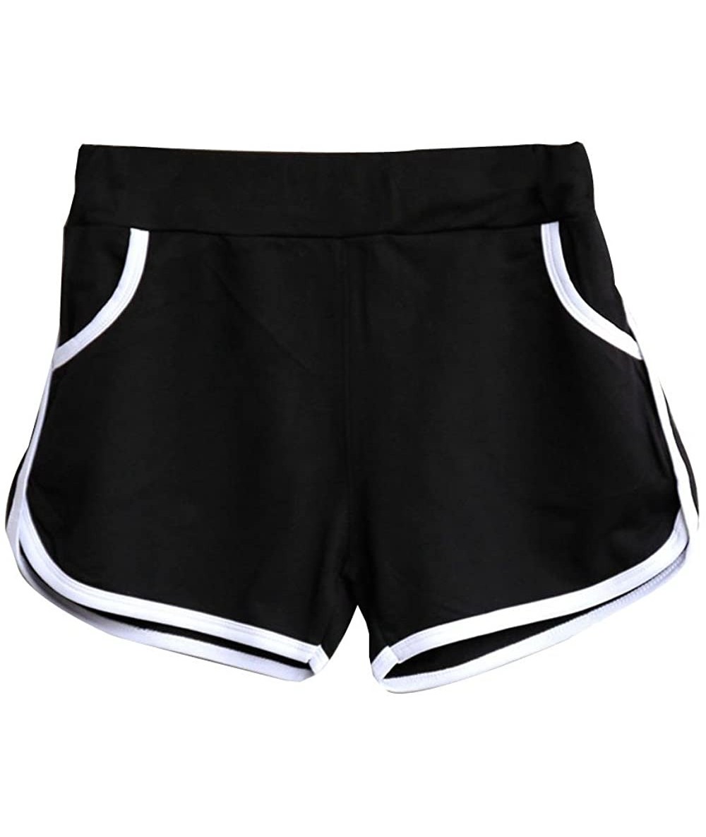 Board Shorts Sport Fitness Short Pant- Women Summer Sport Casual Shorts Beach Short Pants - G-black - CW19C6EQO5M $20.86