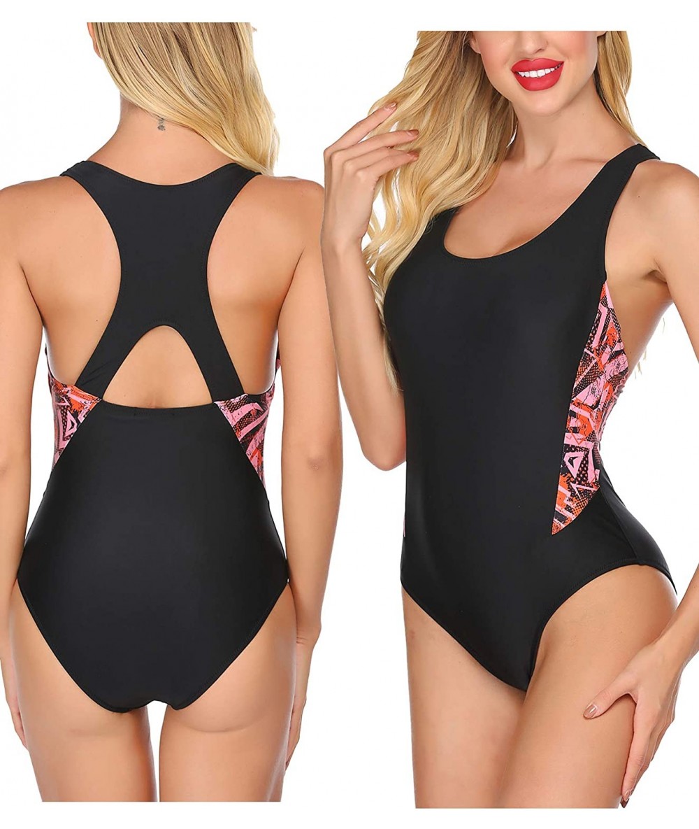 One-Pieces Women's One Piece Swimsuits for Women Athletic Training Swimsuits Swimwear Bathing Suits - Black - CO198GYTA89 $34.63