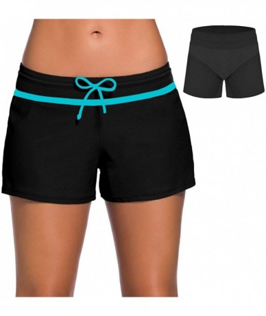 Racing Women's Swimswear Tankini Swim Briefs Swimsuit Bottom Boardshorts Beach Trunks - Original Size-black & Blue - CY18R9TL...