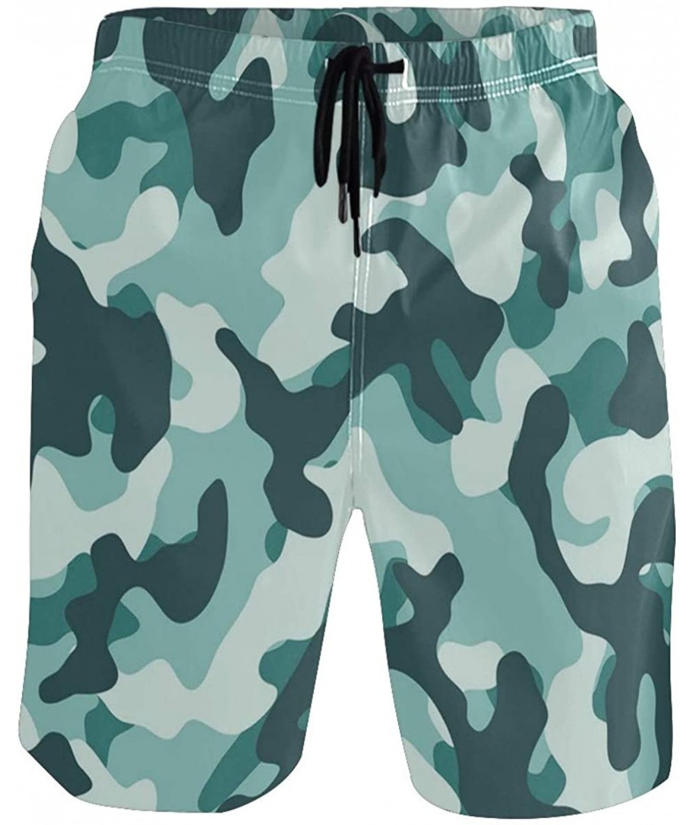 Board Shorts Men's Quick Dry Swim Trunks with Pockets Beach Board Shorts Bathing Suits - Camo - CO19529I4XQ $50.47