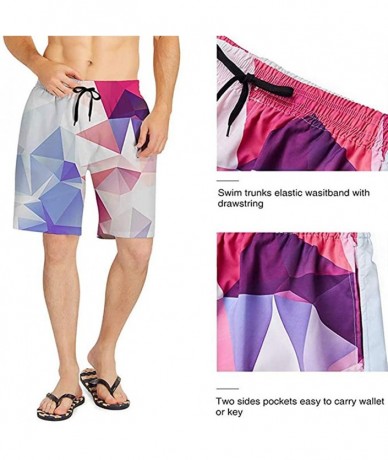 Board Shorts Mens Casual Beach Shorts Swim Trunks Quick Dry Half Pants - Beatuiful Feathers - C419CDR76KR $43.89