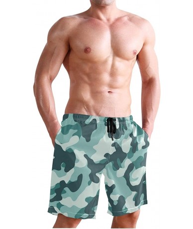 Board Shorts Men's Quick Dry Swim Trunks with Pockets Beach Board Shorts Bathing Suits - Camo - CO19529I4XQ $50.47