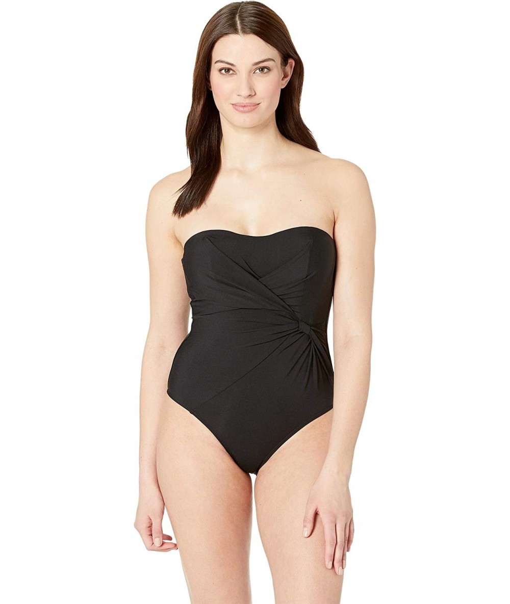 One-Pieces Women's Jetset Bandeau One-Piece - Black - C418M6QCSD9 $87.26