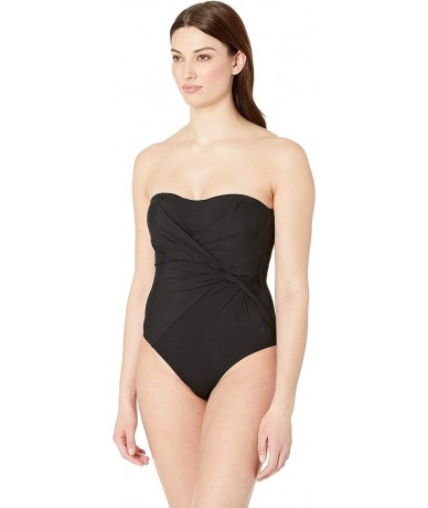 One-Pieces Women's Jetset Bandeau One-Piece - Black - C418M6QCSD9 $87.26