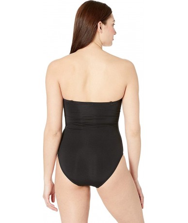 One-Pieces Women's Jetset Bandeau One-Piece - Black - C418M6QCSD9 $87.26