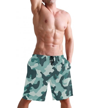 Board Shorts Men's Quick Dry Swim Trunks with Pockets Beach Board Shorts Bathing Suits - Camo - CO19529I4XQ $50.47