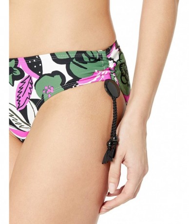 Tankinis Women's Alex Solid Side Tie Adjustable Bikini Swim Bottom - Bolo Babe Green Floral - CG18K23ND8M $65.59