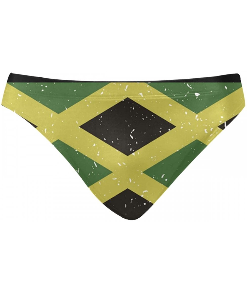 Briefs Men Swimwear Swim Bikini Briefs Barbados Flag Swimsuits Board Surf Shorts Trunks - Jamaican Flag Stripe Caribbean - C3...