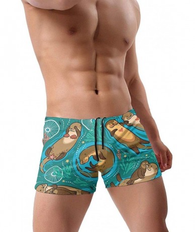 Racing Men's Swim Trunks Cute Otters Quick Dry Boxer Trunks Soft Comfy Bikini Briefs - CP19E8Q9S8Q $48.06