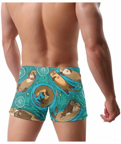 Racing Men's Swim Trunks Cute Otters Quick Dry Boxer Trunks Soft Comfy Bikini Briefs - CP19E8Q9S8Q $48.06