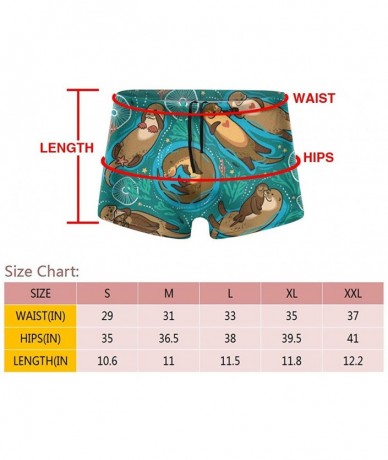 Racing Men's Swim Trunks Cute Otters Quick Dry Boxer Trunks Soft Comfy Bikini Briefs - CP19E8Q9S8Q $48.06