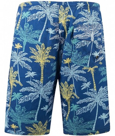 Trunks Men's Board Shorts Swimwear Hawaiian Beach Palm Swimming Trunks Long Floral Bathing Suits - Palm-hw033 - CC19790ZZWX $...