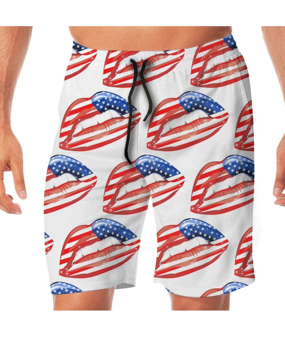 Trunks Mens American Flag Customized Logo Graphic Swim Trunks Beach Party Game Sports Swimming Shorts - Style12 - CD197AG0DOK...