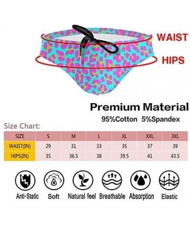 Briefs Pale Rainbow Leopard Print Mens Swim Briefs Drawstring Bikini Sport Swimsuit - Multi5 - CR19CUUMR6C $38.12