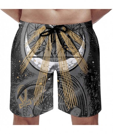 Board Shorts Men's Swim Trunks Egyptian Triangle Eye of Providence Flower of Life Print Slim Fit Surf Bathing Suit with Pocke...