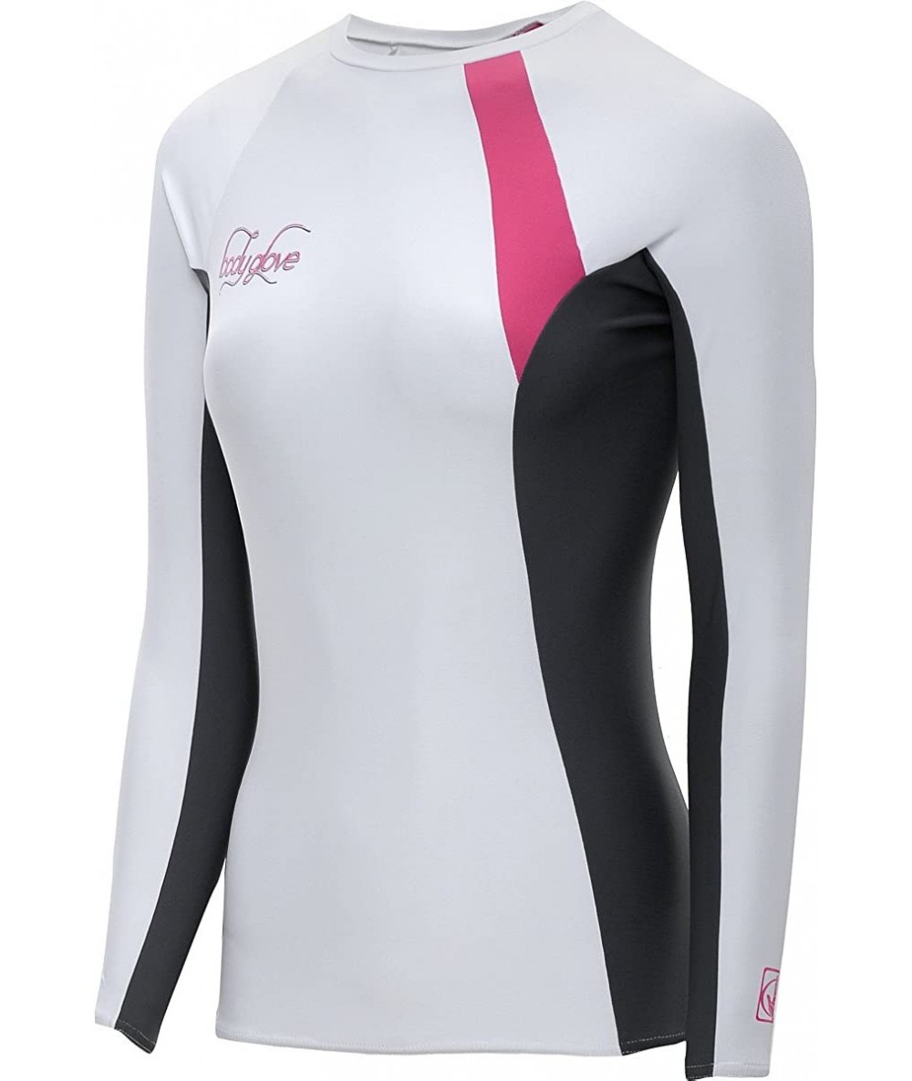 Rash Guards Women's Performance Long Arm Rashguard- White/Ash- X-Large - CR11B2B30T1 $66.14