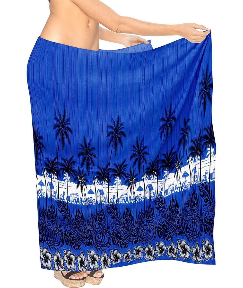 Cover-Ups Women's Swimsuit Cover Up Beach Wrap Skirt Hawaii Sarongs Full Long F - Blue_t427 - C512NU9HNHH $27.21