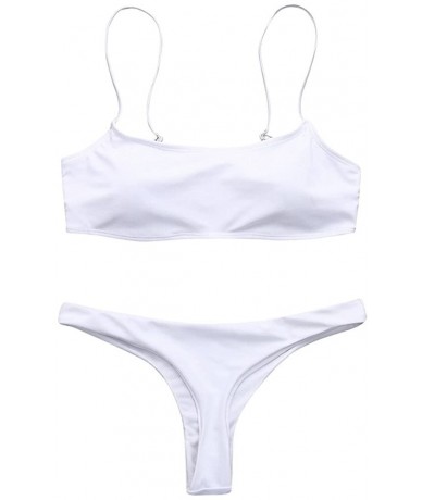 Sets String Bikini Swimsuit for Women Sexy Push Up Brazilian Beachwear Set - White Xl - CQ18OA2U06W $19.56