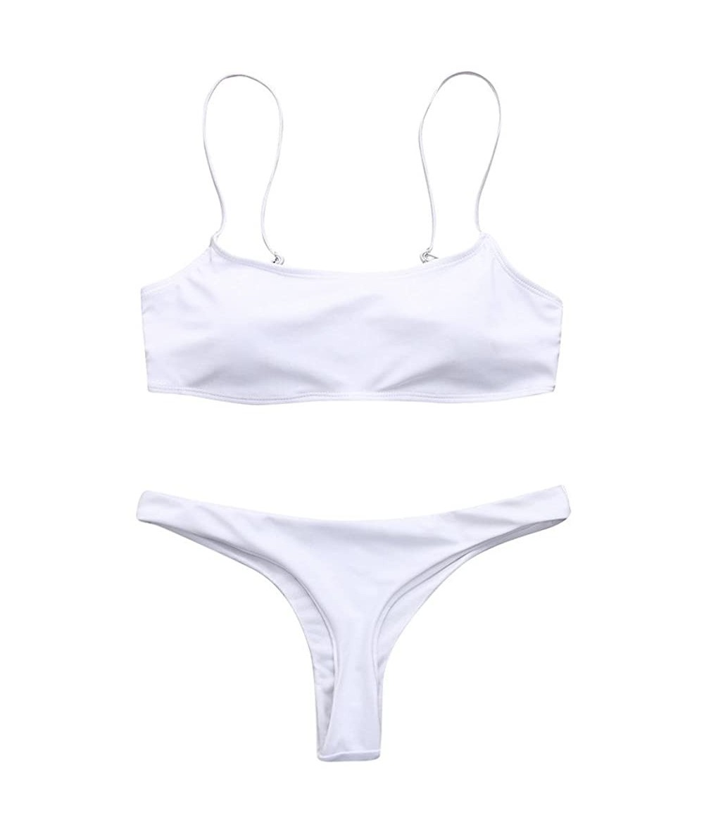 Sets String Bikini Swimsuit for Women Sexy Push Up Brazilian Beachwear Set - White Xl - CQ18OA2U06W $19.56