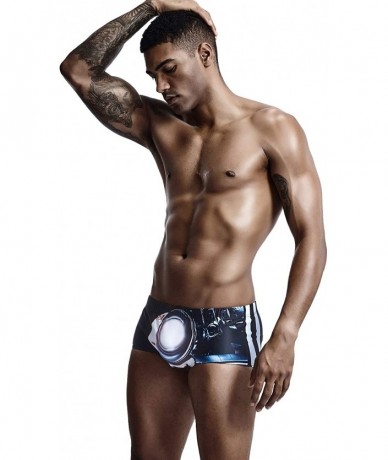 Briefs Mens Low Rise Sexy Surfing Boxer Brief Swimwear - 90804 Black - CF18UAY8LZL $38.94