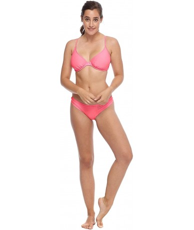 Tops Women's Smoothies Solo Solid Underwire D- Dd- E- F Cup Bikini Top Swimsuit - Smoothies Fling Pink - CX18Z05HZ76 $56.12