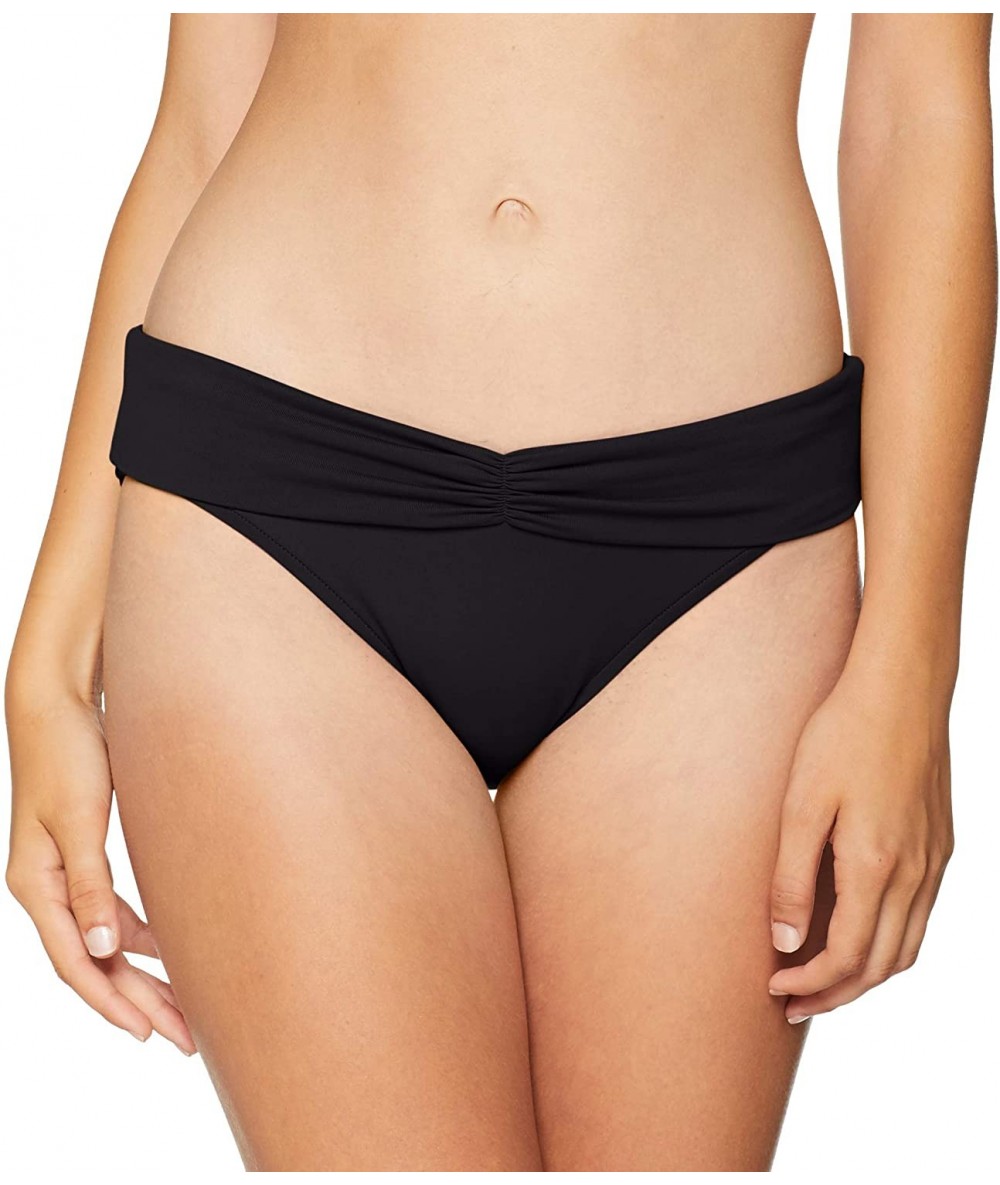 Tankinis Women's V Band Retro Full Coverage Bikini Bottom Swimsuit - Black - CJ18KGL4WE6 $88.54