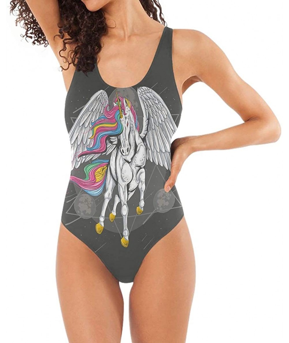 Racing Women's One Piece Swimsuits Racing Training Sports Athletic Swimwear Hammerhead Shark Flying Wings Horse Unicorn - CQ1...