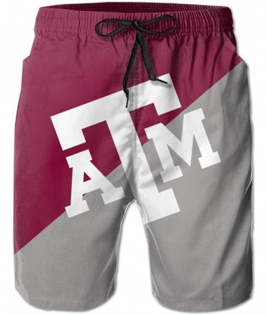 Board Shorts Men's Drawstring Shorts Creative Graphic Printing Casual Beach Pants - Texas A&m Aggies - CL190WLH0TR $66.41