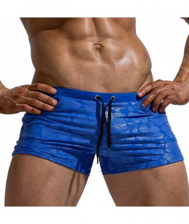 Trunks Men's Swim Trunks Drawstring Quick Dry Nylon Swimming Briefs - B-royalblue - CT18UH04HGY $36.67