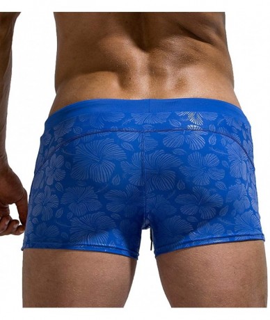 Trunks Men's Swim Trunks Drawstring Quick Dry Nylon Swimming Briefs - B-royalblue - CT18UH04HGY $36.67