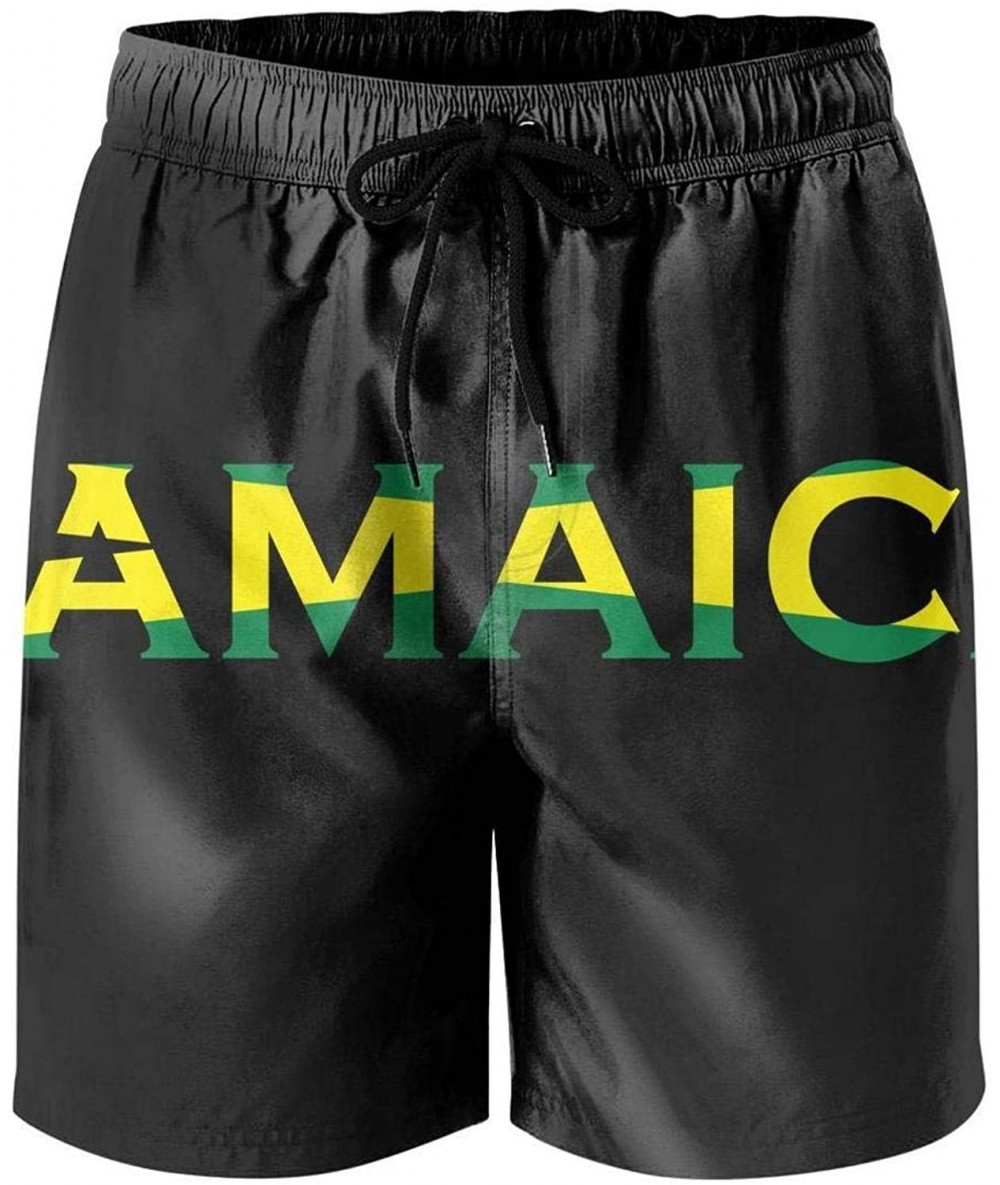 Board Shorts Mens Swim Trunks Rasta Lion Surf Beach Shorts Cargo Short Pants - Jamaica - C118T7HDW40 $60.06