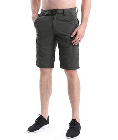 Board Shorts Men's Outdoor Expandable Waist Lightweight Quick Dry Shorts for Hiking Camping - 2078 Dark Grey - CP18HU29ZED $4...