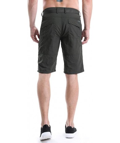 Board Shorts Men's Outdoor Expandable Waist Lightweight Quick Dry Shorts for Hiking Camping - 2078 Dark Grey - CP18HU29ZED $4...