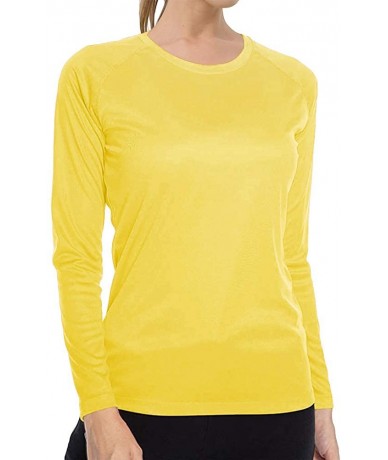 Rash Guards Women's Long Sleeve Shirts Sun Protection Lightweight Hiking UPF 50+ Running Sweatshirts - Yellow - CL19853SE58 $...