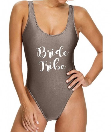 One-Pieces Birde One Piece Swimsuit Swimwear Monokini Bathing Suit Sexy Flouncing High Cut Backless Bridesmaid Gift - Bridetr...