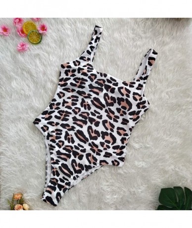 Racing Women's Halter Straps Swimsuits Conservative Snakeskin Pattern Leopard Print One Piece Swimsuit Black Leopard Print - ...