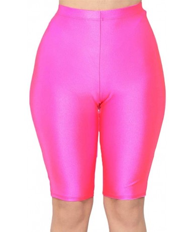 Cover-Ups Women's Biker Shorts High Waisted Leggings Workout Sport Gym Yoga Pants - Rose - CV18UDHKC59 $21.69