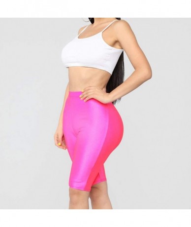 Cover-Ups Women's Biker Shorts High Waisted Leggings Workout Sport Gym Yoga Pants - Rose - CV18UDHKC59 $21.69