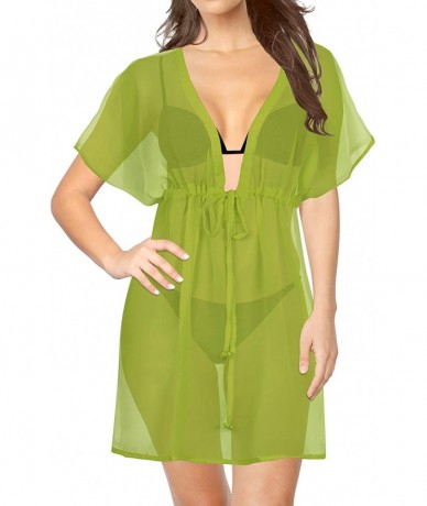 Cover-Ups Cover Ups for Swimwear Women Chiffon Blouse Sheer Swim Bathing Suit D - Green_h892 - CC11QCAQQOR $34.16