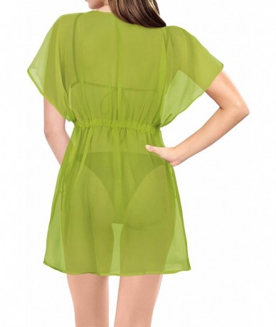 Cover-Ups Cover Ups for Swimwear Women Chiffon Blouse Sheer Swim Bathing Suit D - Green_h892 - CC11QCAQQOR $34.16