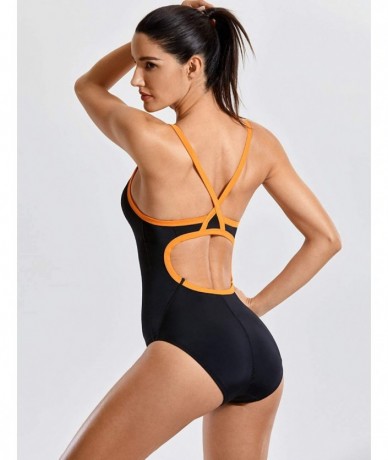 Racing Women's Basic Sleek Solid Elite Training Sport Athletic One Piece Swimsuit - Multicoloured 8 - CS198D232Q7 $42.81