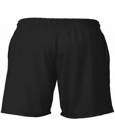 Board Shorts Christmas Turkey Print Pants Short Beach Casual Trouser Shorts Swim Trunks Board Drawstring Shorts - I-black - C...